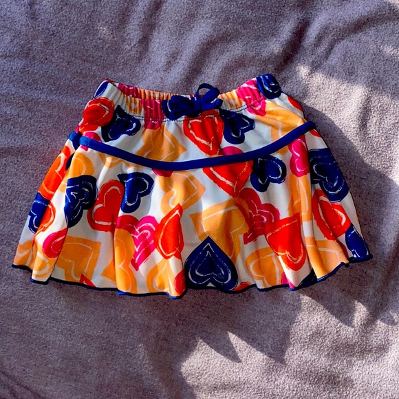 UV Skinz Other - UV Skinz UPF 50+ Pink Peach Orange Blue Papaya Heart Print Swim Skirt Size 2T